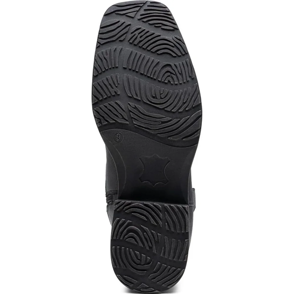 🆕Jousen Mens Amy8420-black Embroidery Retro Square Toe Chunky Heeled Boots - Picture 8 of 12